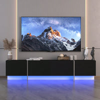 Modern LED TV Stand With RGB Lights And 90% Storage Space For 75 Inch TVs, App And Remote Control Entertainment Center