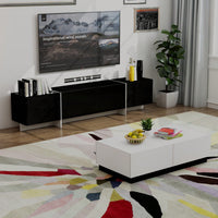 Modern LED TV Stand With RGB Lights And 90% Storage Space For 75 Inch TVs, App And Remote Control Entertainment Center