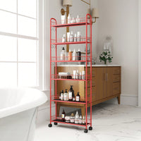 6-Tier Slim Rolling Storage Cart With Wheels For Kitchen Bathroom Laundry Utility Narrow Spaces