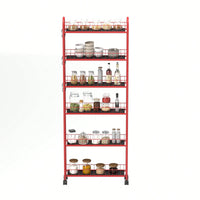 6-Tier Slim Rolling Storage Cart With Wheels For Kitchen Bathroom Laundry Utility Narrow Spaces