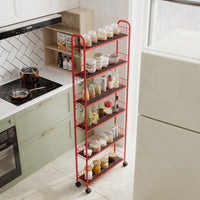 6-Tier Slim Rolling Storage Cart With Wheels For Kitchen Bathroom Laundry Utility Narrow Spaces