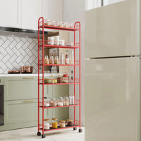 6-Tier Slim Rolling Storage Cart With Wheels For Kitchen Bathroom Laundry Utility Narrow Spaces