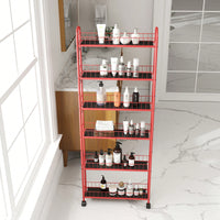 6-Tier Slim Rolling Storage Cart With Wheels For Kitchen Bathroom Laundry Utility Narrow Spaces