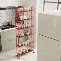 6-Tier Slim Rolling Storage Cart With Wheels For Kitchen Bathroom Laundry Utility Narrow Spaces