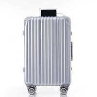 24in Aluminum Frame Carry-On Luggage With USB Port Spinner Wheels TSA Lock Travel Trolley Case For Business Trips And Beach Holidays