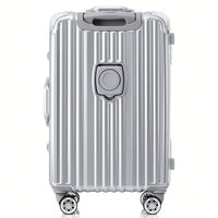 24in Aluminum Frame Carry-On Luggage With USB Port Spinner Wheels TSA Lock Travel Trolley Case For Business Trips And Beach Holidays