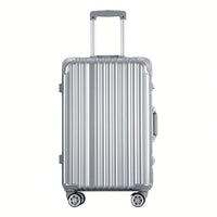 24in Aluminum Frame Carry-On Luggage With USB Port Spinner Wheels TSA Lock Travel Trolley Case For Business Trips And Beach Holidays