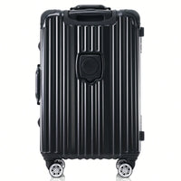 24in Aluminum Frame Carry-On Luggage With USB Port Spinner Wheels TSA Lock Travel Trolley Case For Business Trips And Beach Holidays