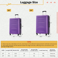Lightweight Expandable 2 Piece Luggage Set With Spinner Wheels TSA Lock 20inch And 24inch Suitcases Travel Duffel And Toiletry Bag