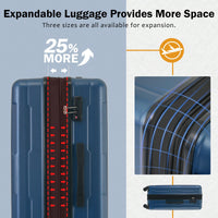 Lightweight Expandable 2 Piece Luggage Set With Spinner Wheels TSA Lock 20inch And 24inch Suitcases Travel Duffel And Toiletry Bag