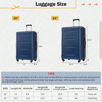 Lightweight Expandable 2 Piece Luggage Set With Spinner Wheels TSA Lock 20inch And 24inch Suitcases Travel Duffel And Toiletry Bag