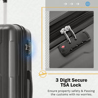 Lightweight Expandable 2 Piece Luggage Set With Spinner Wheels TSA Lock 20inch And 24inch Suitcases Travel Duffel And Toiletry Bag