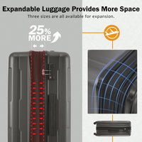 Lightweight Expandable 2 Piece Luggage Set With Spinner Wheels TSA Lock 20inch And 24inch Suitcases Travel Duffel And Toiletry Bag