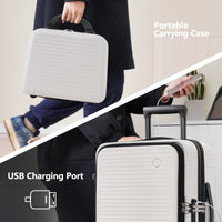 Lightweight 20 Inch Carry-On Luggage With Front Pocket USB Port And TSA Combination Lock, Ideal For Short Business Trips