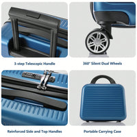 Lightweight 20 Inch Carry-On Luggage With Front Pocket USB Port And TSA Combination Lock, Ideal For Short Business Trips