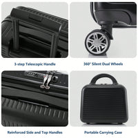 Lightweight 20 Inch Carry-On Luggage With Front Pocket USB Port And TSA Combination Lock, Ideal For Short Business Trips