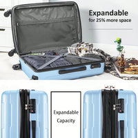 Expandable Lightweight 2-Piece Luggage Set With TSA Lock 20inch And 24inch Hard Shell Suitcases With 360° Spinner Wheels