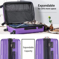 Expandable Lightweight 2-Piece Luggage Set With TSA Lock 20inch And 24inch Hard Shell Suitcases With 360° Spinner Wheels