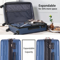 Expandable Lightweight 2-Piece Luggage Set With TSA Lock 20inch And 24inch Hard Shell Suitcases With 360° Spinner Wheels