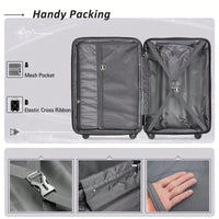 Expandable Lightweight 2-Piece Luggage Set With TSA Lock 20inch And 24inch Hard Shell Suitcases With 360° Spinner Wheels