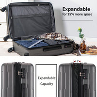 Expandable Lightweight 2-Piece Luggage Set With TSA Lock 20inch And 24inch Hard Shell Suitcases With 360° Spinner Wheels
