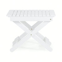 Outdoor Folding Acacia Wood Side Table With Slat Design For Patio And Indoor Use