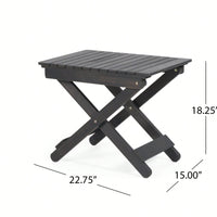 Outdoor Folding Acacia Wood Side Table With Slat Design For Patio And Indoor Use