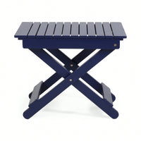 Outdoor Folding Acacia Wood Side Table With Slat Design For Patio And Indoor Use