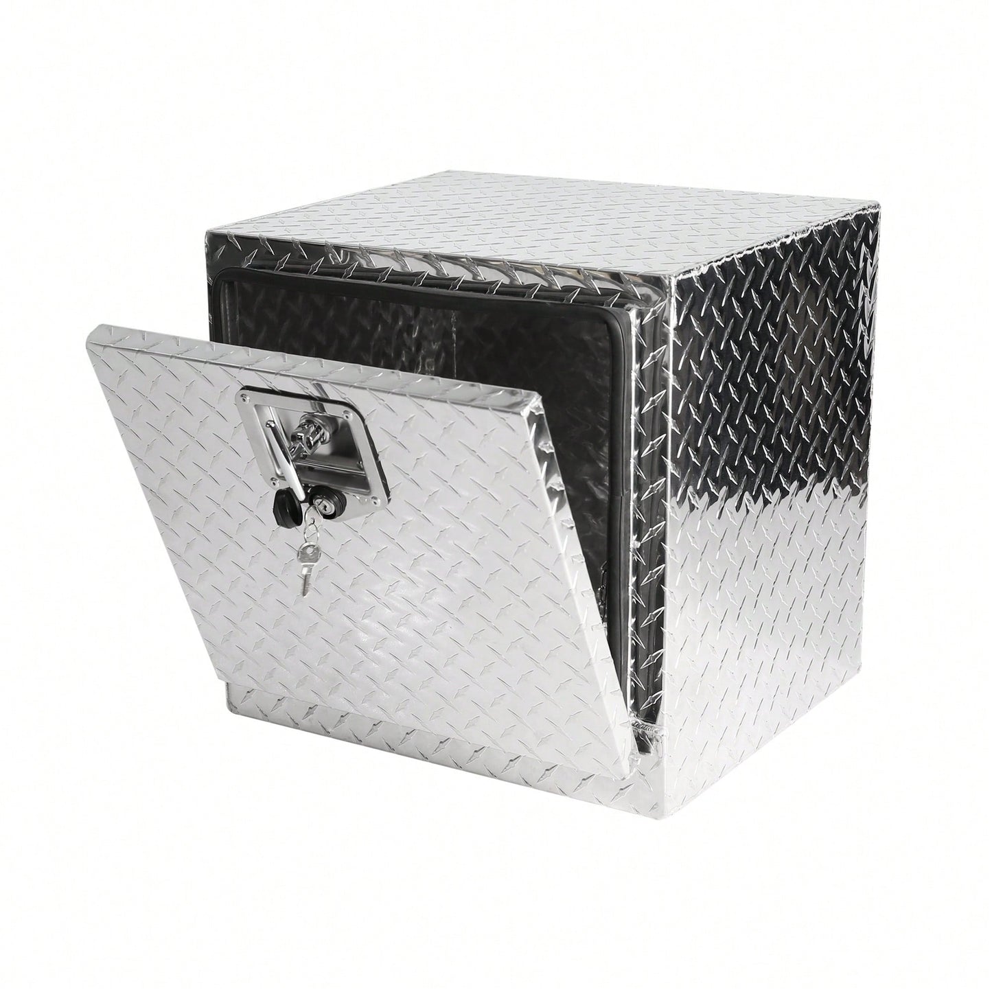 18 Inch Heavy Duty Aluminum Diamond Plate Underbody Tool Box Waterproof Storage Chest For Truck RV Trailer With T-Handle Lock