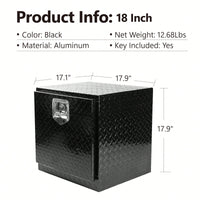 18 Inch Heavy Duty Aluminum Diamond Plate Underbody Tool Box Waterproof Storage Chest For Truck RV Trailer With T-Handle Lock