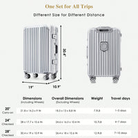 20in Aluminum Carry-On Luggage with USB Port Spinner Wheels TSA Lock and Cup Holder for Travel Business and Beach
