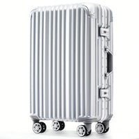 20in Aluminum Carry-On Luggage with USB Port Spinner Wheels TSA Lock and Cup Holder for Travel Business and Beach