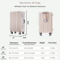 20in Aluminum Carry-On Luggage with USB Port Spinner Wheels TSA Lock and Cup Holder for Travel Business and Beach