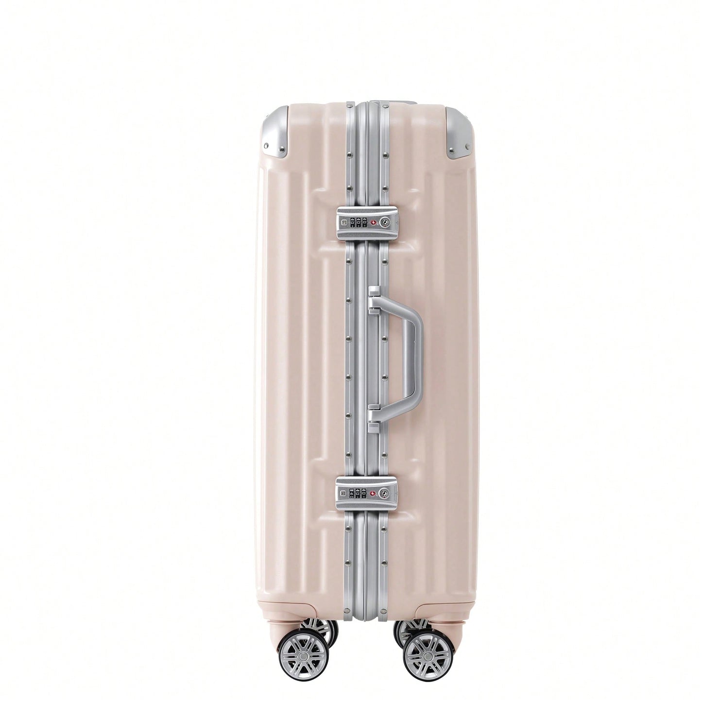 20in Aluminum Carry-On Luggage with USB Port Spinner Wheels TSA Lock and Cup Holder for Travel Business and Beach