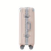 20in Aluminum Carry-On Luggage with USB Port Spinner Wheels TSA Lock and Cup Holder for Travel Business and Beach