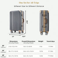 20in Aluminum Carry-On Luggage with USB Port Spinner Wheels TSA Lock and Cup Holder for Travel Business and Beach
