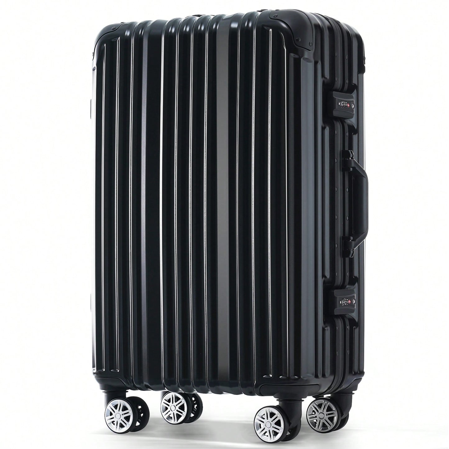 20in Aluminum Carry-On Luggage with USB Port Spinner Wheels TSA Lock and Cup Holder for Travel Business and Beach