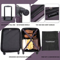 20 Inch Lightweight Spinner Carry On Suitcase with Multi-Color Options and Spacious Interior Free Non-Woven Bag Gift