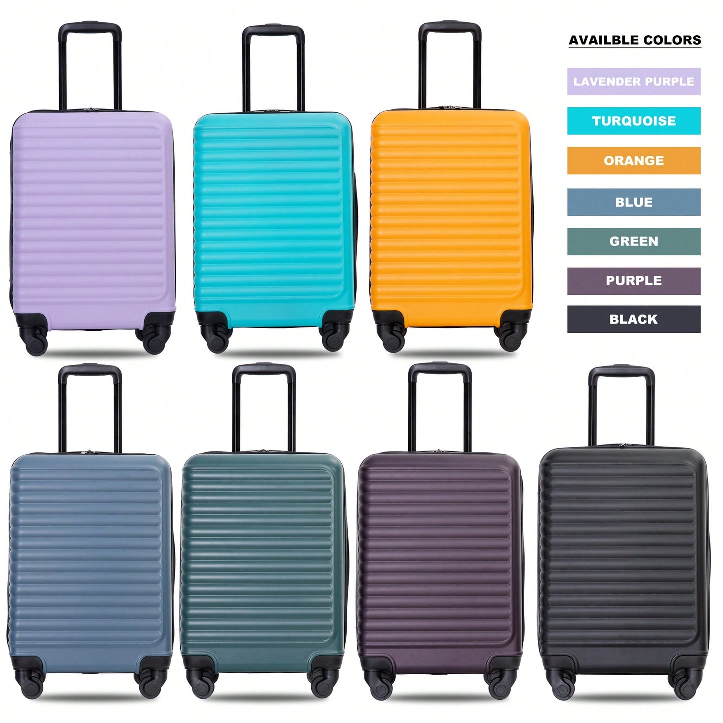 20 Inch Lightweight Spinner Carry On Suitcase with Multi-Color Options and Spacious Interior Free Non-Woven Bag Gift