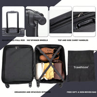 20 Inch Lightweight Spinner Carry On Suitcase with Multi-Color Options and Spacious Interior Free Non-Woven Bag Gift