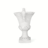 Elegant Lightweight Concrete Garden Urn Planter With Roman Design And Drainage Hole For Indoor And Outdoor Use