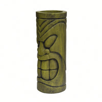 Polynesian Tiki Totem Stone Statue Urn Planter With Drainage Hole For Outdoor Decor