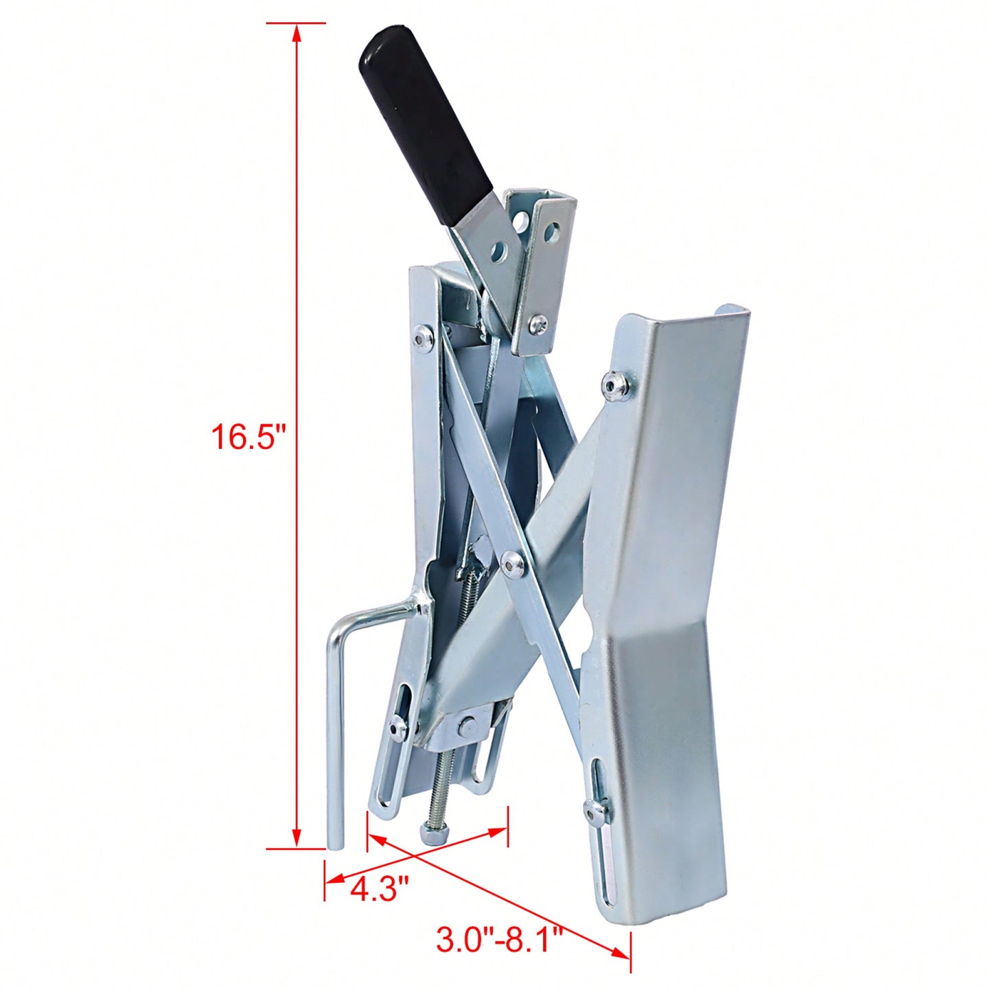 Universal Adjustable Tire Stabilizer Chock for Dual Axle RV Trailers Compact Design with Security Lock 1-3/8 to 6 Inches