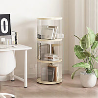 360° Rotating Corner Bookshelf for Kids and Adults Space-Saving 3 Tier Organizer Lightweight Modern Design White