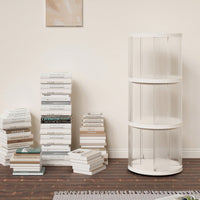 360° Rotating Corner Bookshelf for Kids and Adults Space-Saving 3 Tier Organizer Lightweight Modern Design White
