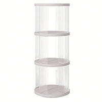 360° Rotating Corner Bookshelf for Kids and Adults Space-Saving 3 Tier Organizer Lightweight Modern Design White