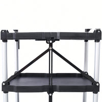 3 Layer Folding Collapsible Service Cart With 150 Lb Load Capacity Portable And Durable Storage Solution For Tools And Equipment
