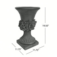 Garden Urn Planter For Flowers Herbs Succulents And Vegetables Weather Resistant Indoor Outdoor Use 19.5 Inches High