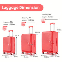 Lightweight 3 Piece Luggage Set with Laptop Compartment TSA Lock Hard Shell Suitcases and Spinner Wheels