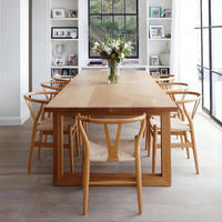 Mid-Century Solid Wood Weave Dining Armchair Set of 2 Ergonomic Wishbone Chairs Fully Assembled for Dining Room